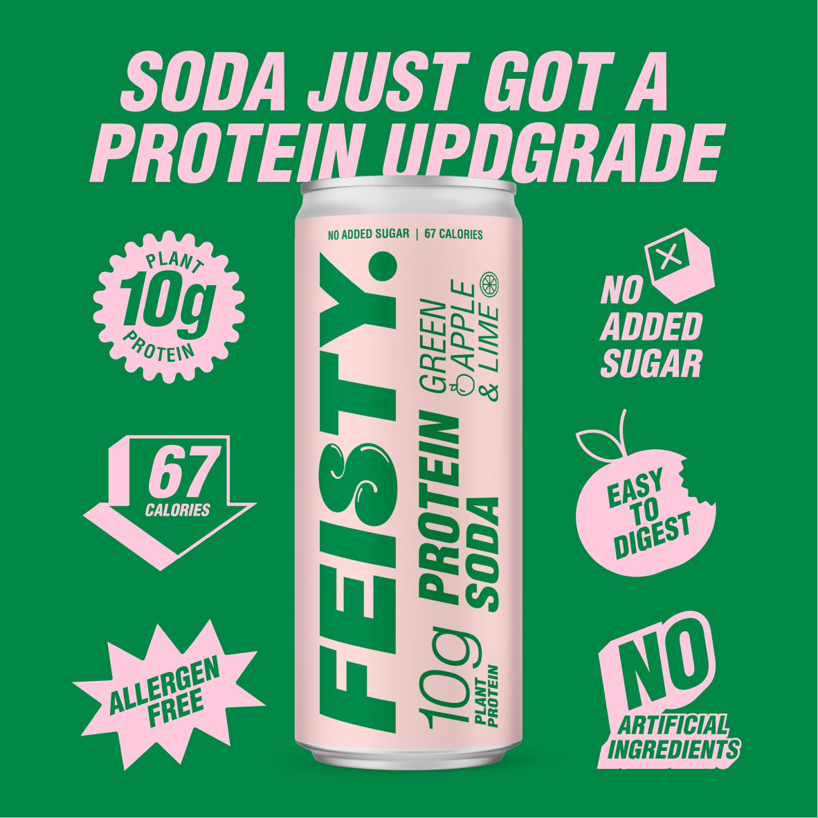 Green Apple and Lime Protein Soda