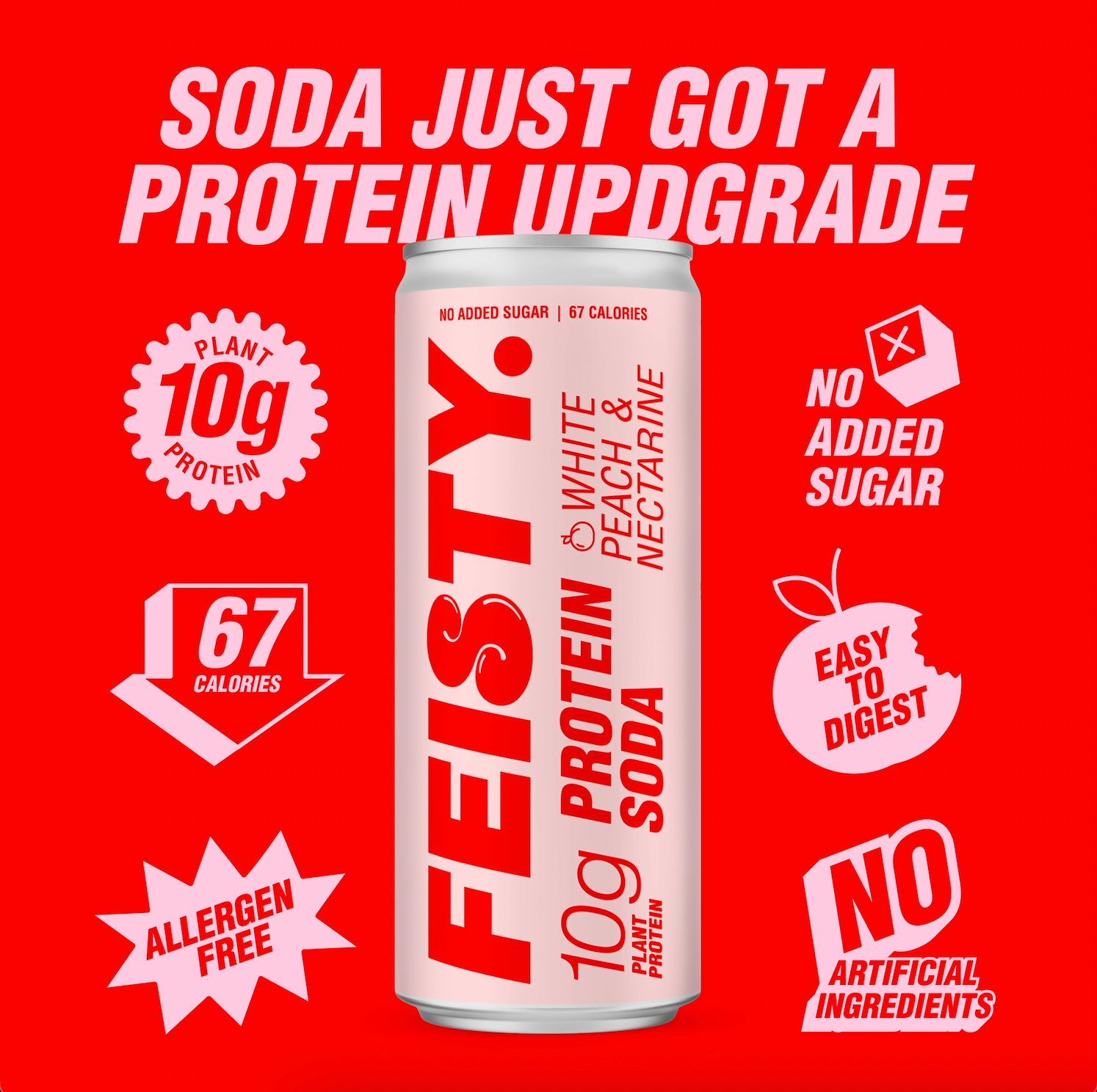 White Peach Nectarine Protein Soda