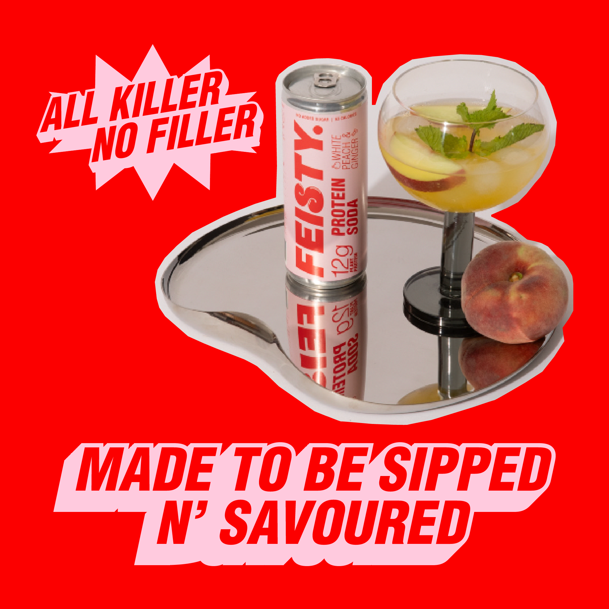 White Peach Nectarine Protein Soda